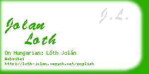 jolan loth business card